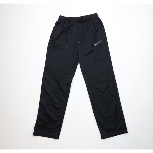Vintage Y2K Nike Mens Medium Travis Scott Mini Swoosh Wide Leg Pants Black Knit - Picture 1 of 12